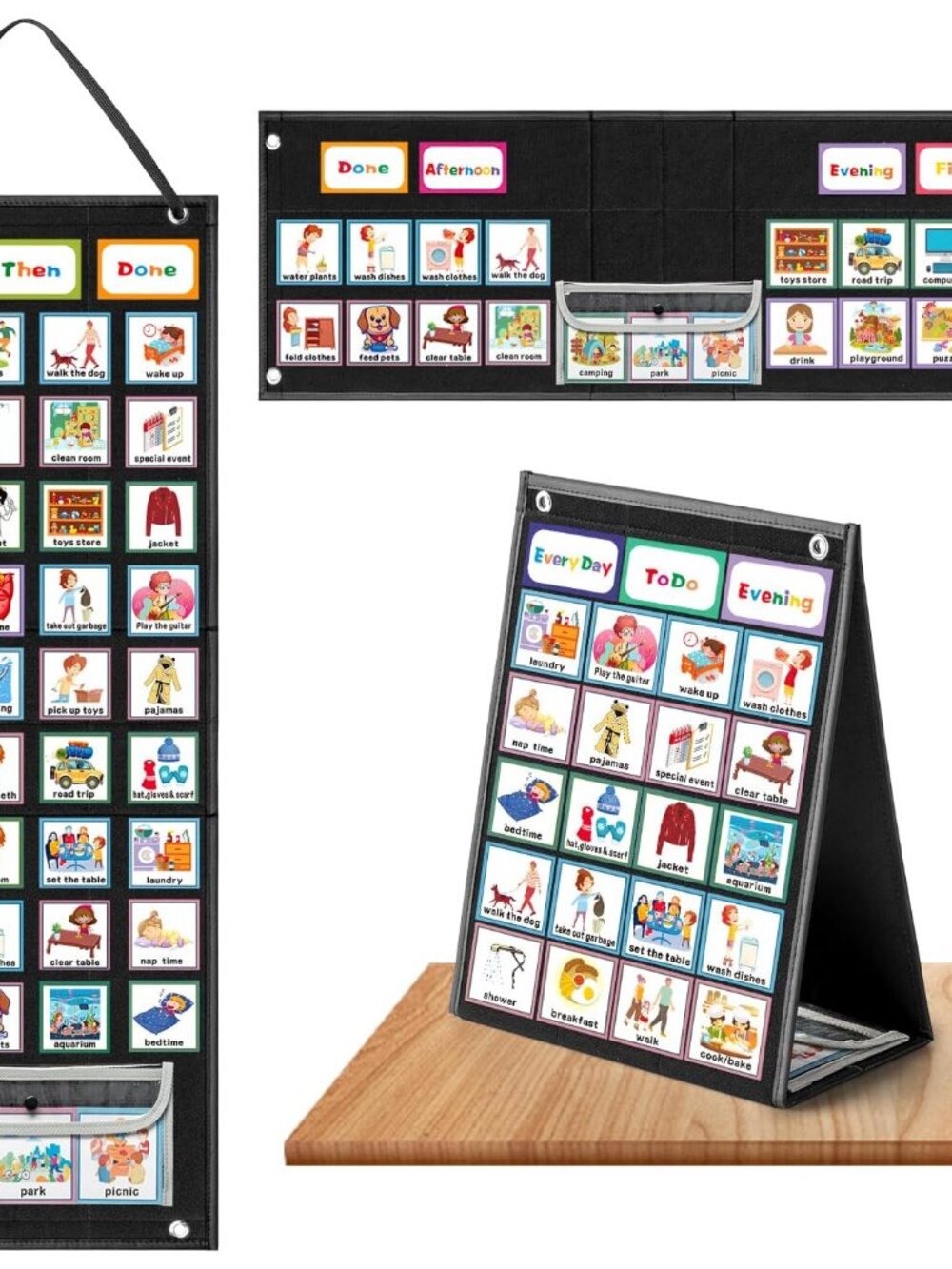 X-Large Visual Schedule Chart for Students Chore with 92 Pieces Behavior Cards,